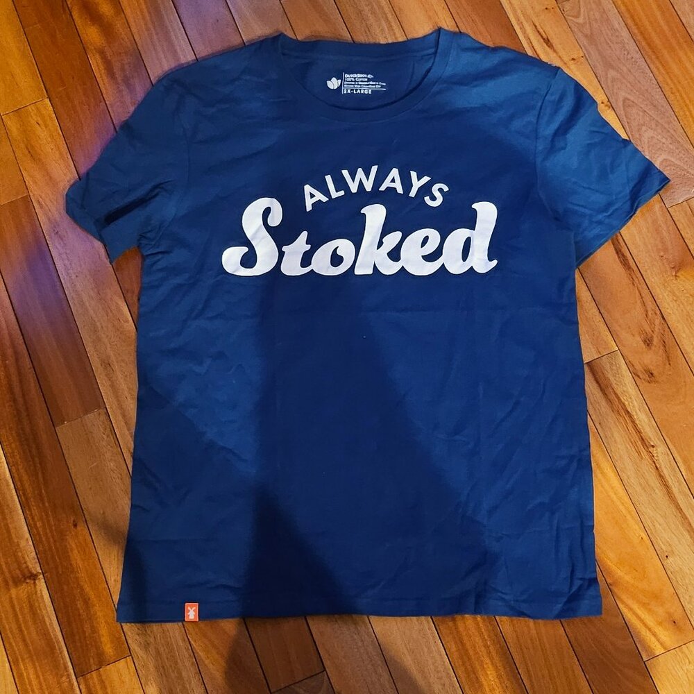 XXL Dutch Bros. Coffee T Shirt Adult Medium Blue Always Stoked Employee Uniform